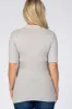 Heather Grey Soft Brushed Knit Mock Neck Maternity Top sold by Pinkblush