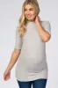 Heather Grey Soft Brushed Knit Mock Neck Maternity Top sold by Pinkblush