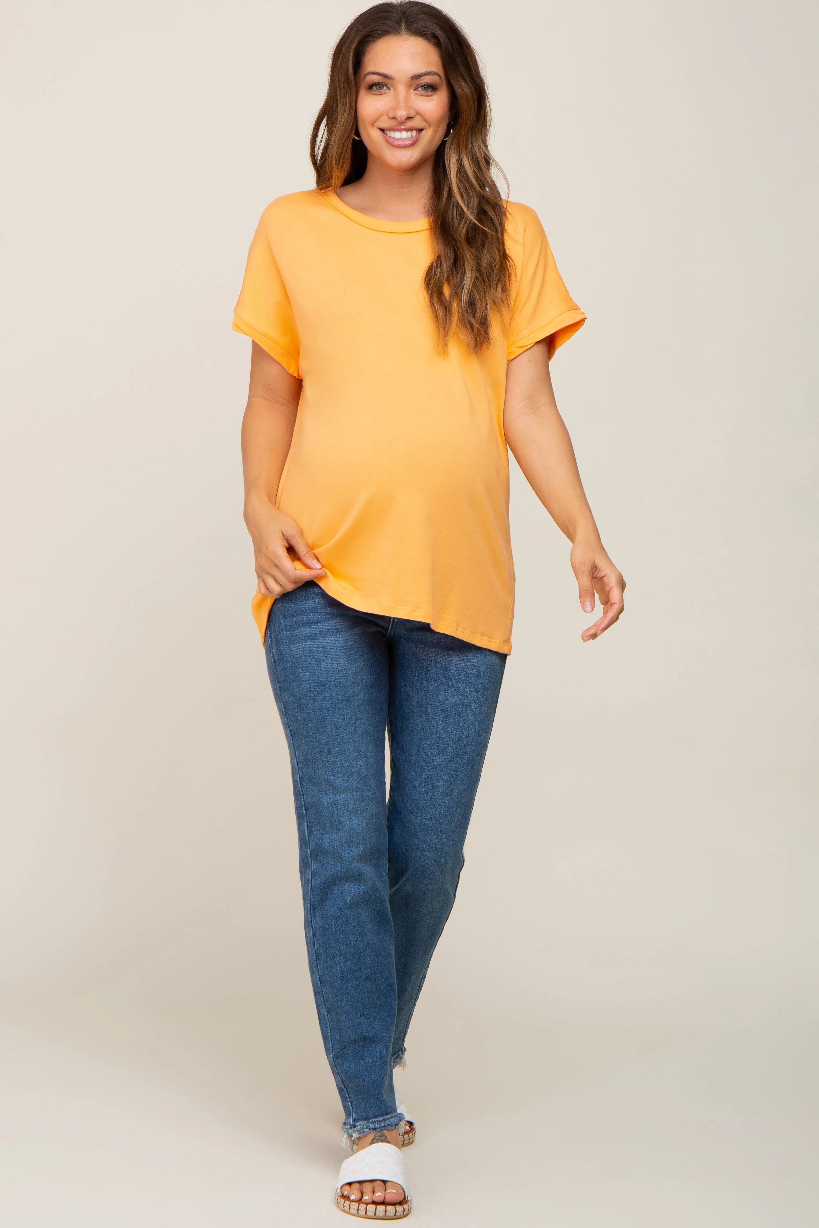 Orange Short Sleeve Maternity Top sold by Pinkblush product image thumbnail 4