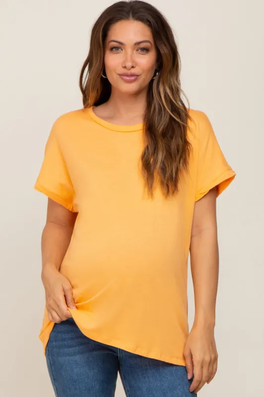 Orange Short Sleeve Maternity Top sold by Pinkblush