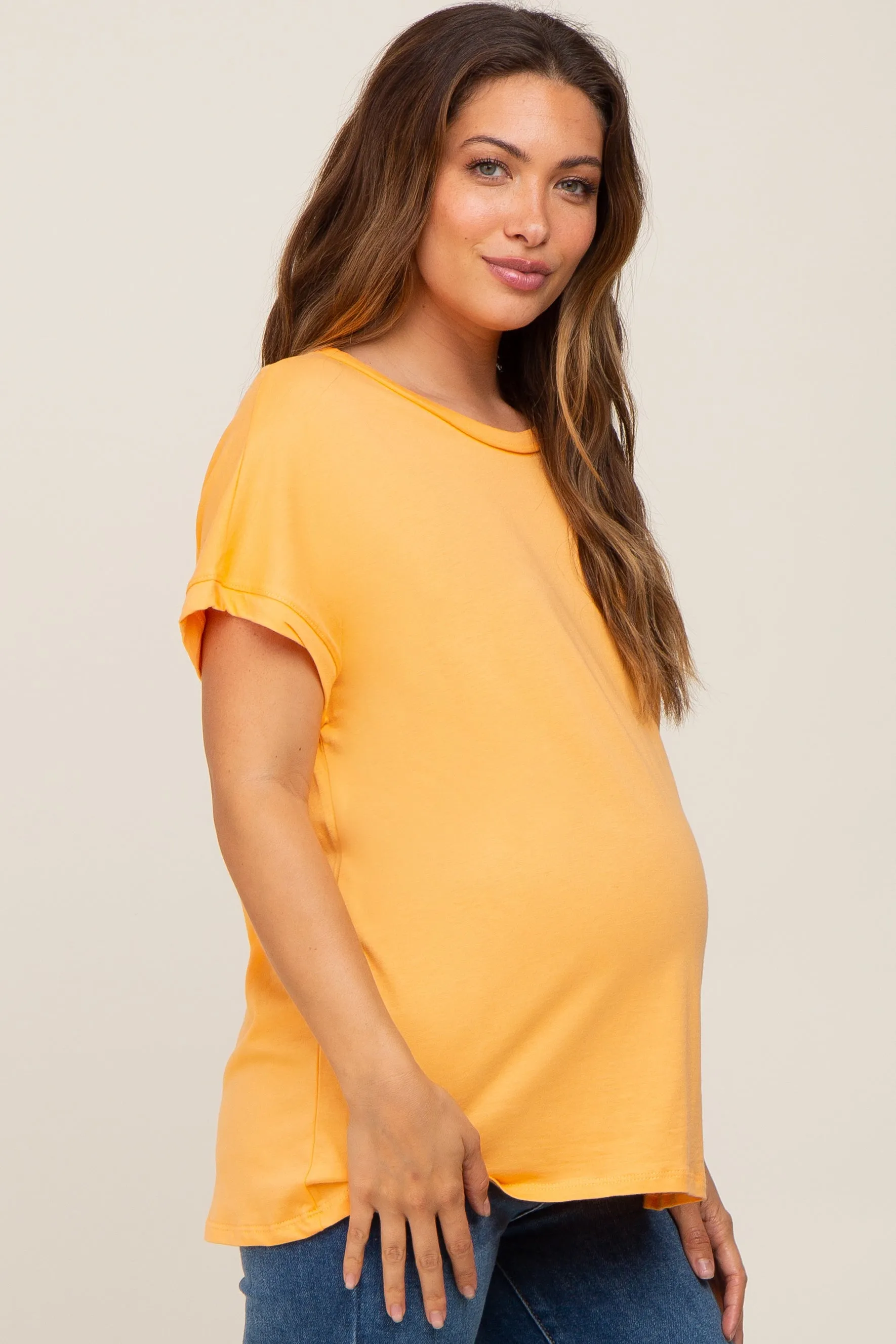 Orange Short Sleeve Maternity Top sold by Pinkblush product image thumbnail 2