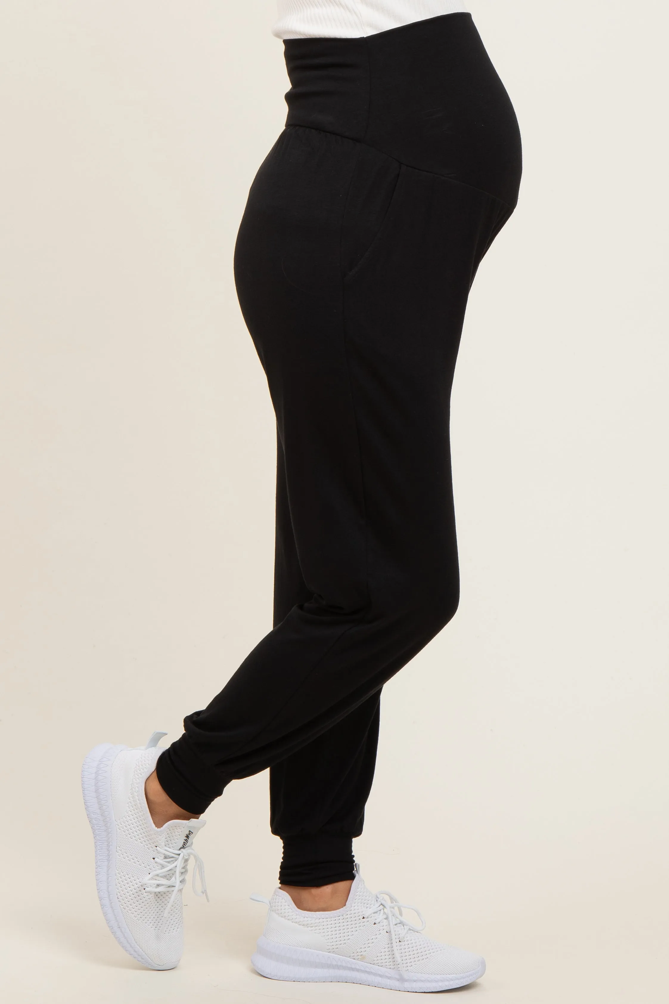 Black Soft Knit Maternity Joggers sold by Pinkblush product image thumbnail 3