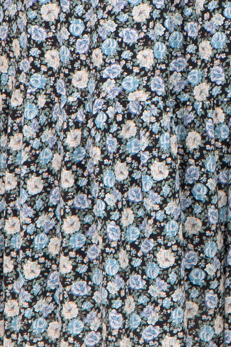 Black Floral Smocked Puff Sleeve Midi Dress sold by Pinkblush product image thumbnail 4