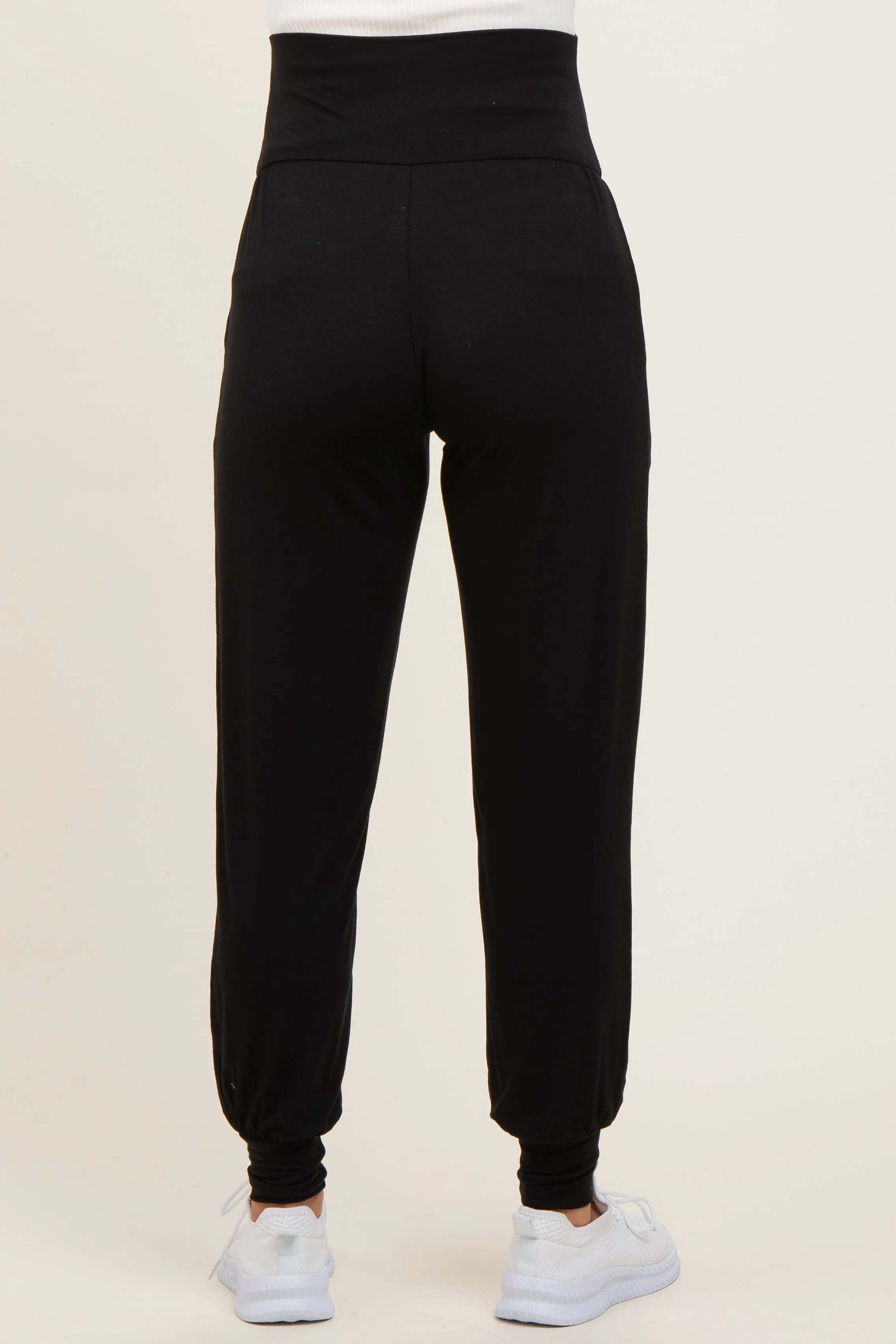 Black Soft Knit Maternity Joggers sold by Pinkblush product image thumbnail 4