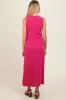 Fuchsia Sleeveless Ribbed Maternity Maxi Dress sold by Pinkblush