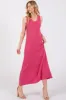 Fuchsia Sleeveless Ribbed Maternity Maxi Dress sold by Pinkblush