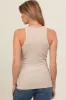 Beige Basic Ribbed Maternity Tank Top sold by Pinkblush