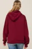 Burgundy Raw Edge Trim Maternity Drawstring Hoodie sold by Pinkblush