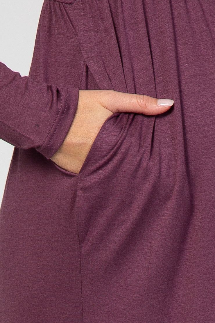 Purple Long Sleeve Maternity Maxi Dress sold by Pinkblush product image thumbnail 4