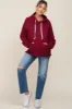 Burgundy Raw Edge Trim Maternity Drawstring Hoodie sold by Pinkblush