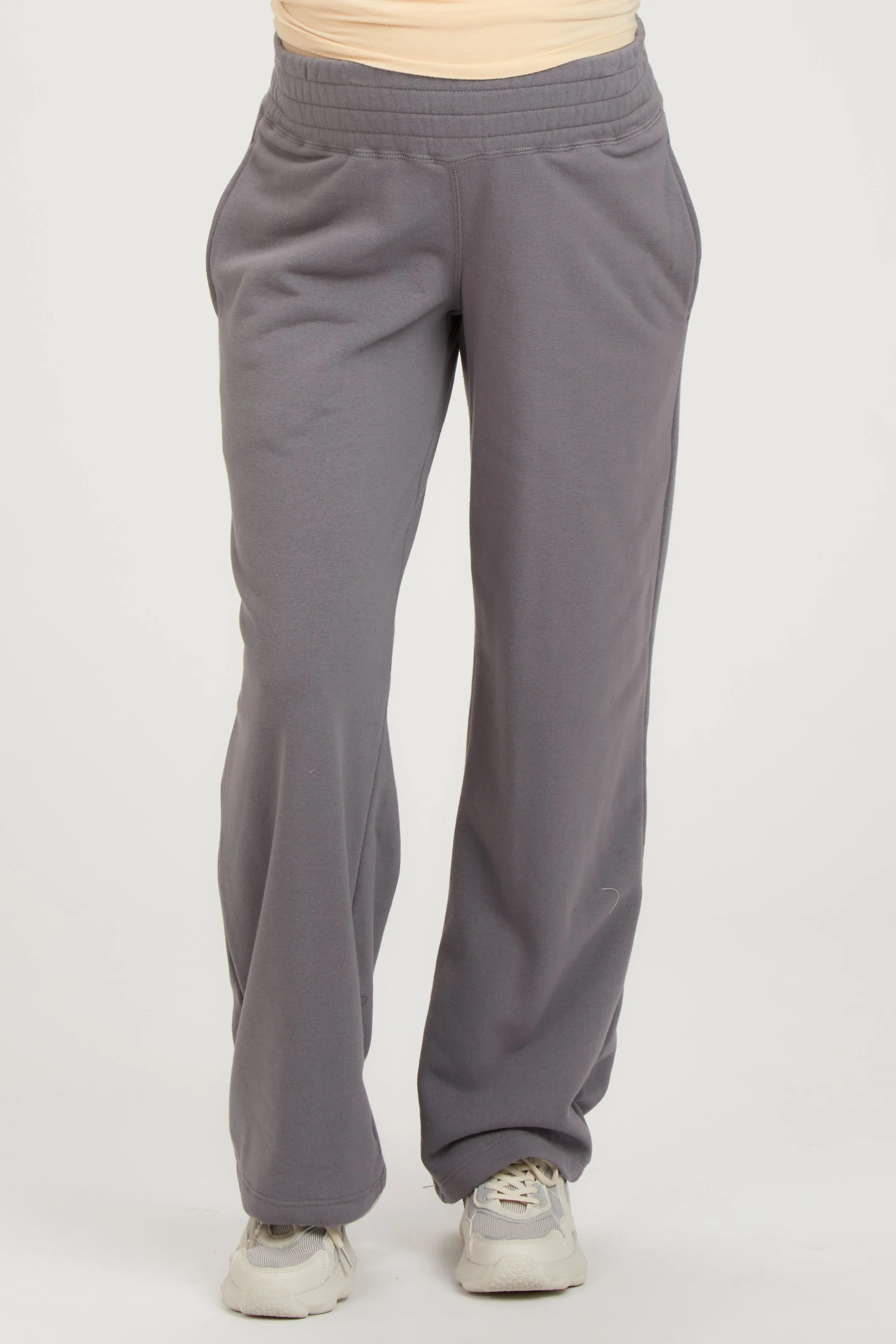 Gray Fleece Lined Maternity Lounge Pants sold by Pinkblush product image thumbnail 2