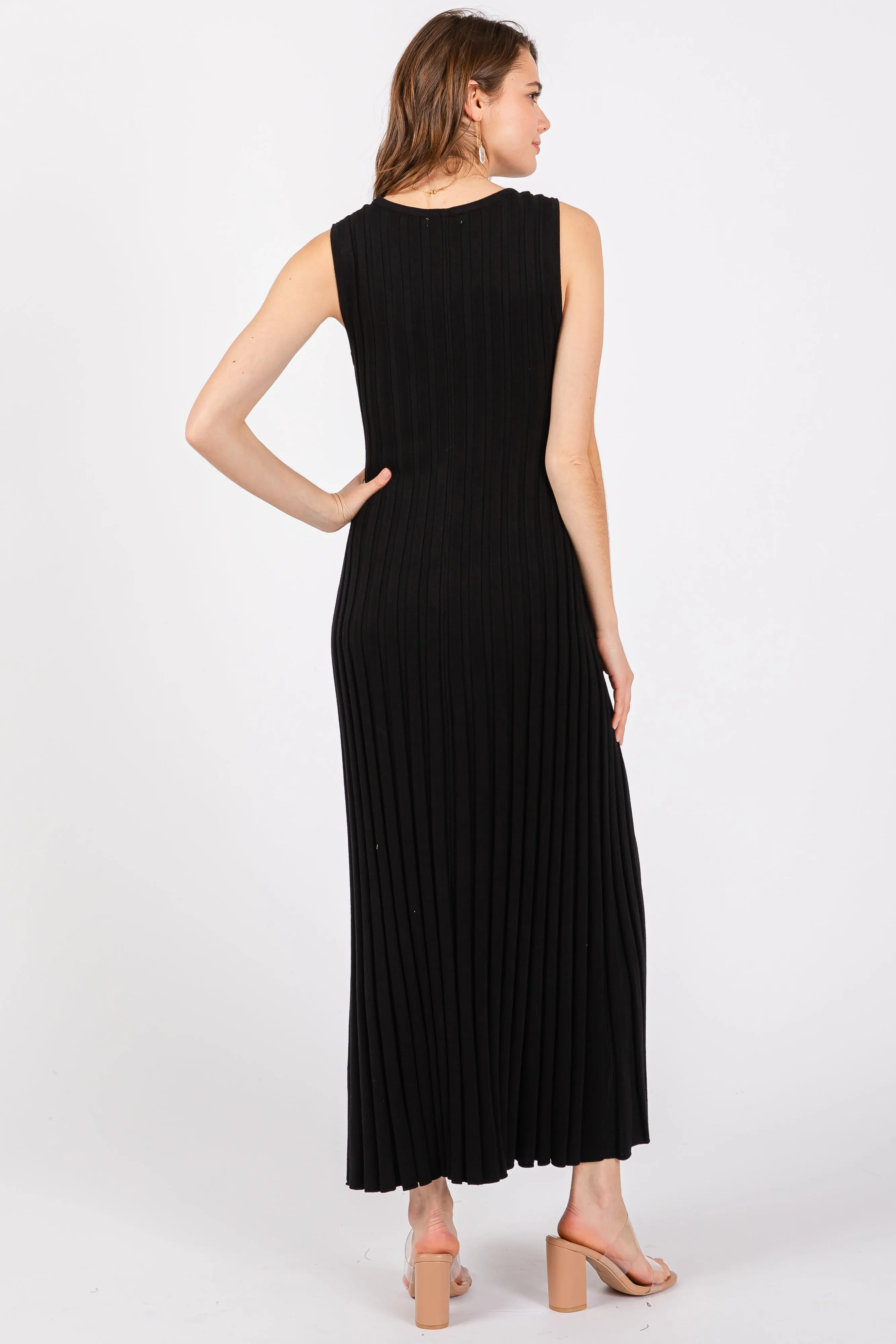 Black Sleeveless Knit Maxi Dress sold by Pinkblush product image thumbnail 3