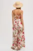 Cream Open Back Floral Print Sleeveless Jumpsuit sold by Pinkblush