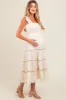 Ivory Smocked Tiered Maternity Maxi Dress sold by Pinkblush