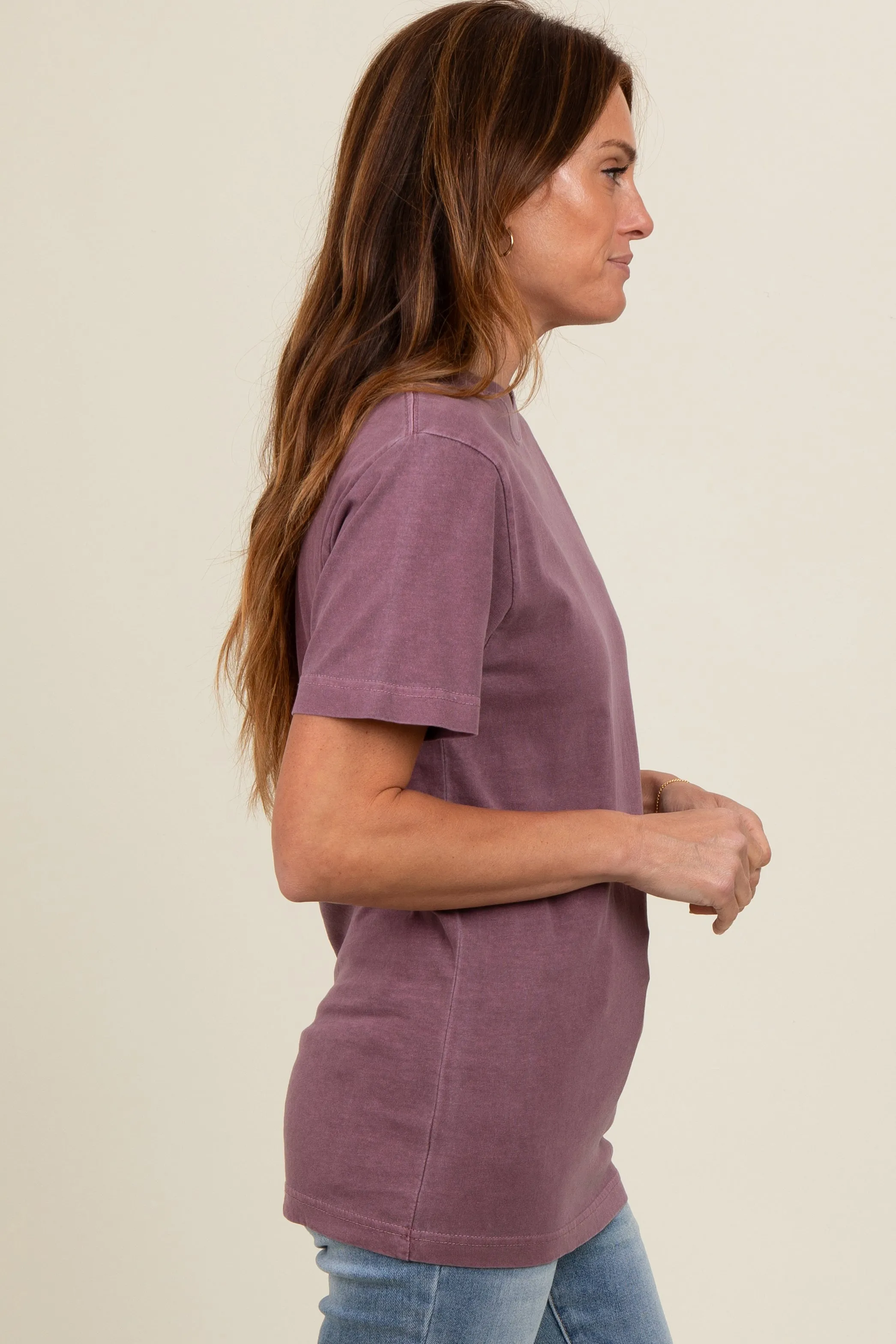 Plum Basic T-Shirt sold by Pinkblush product image thumbnail 3