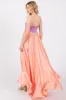 Peach Colorblock Sleeveless Satin Dress sold by Pinkblush