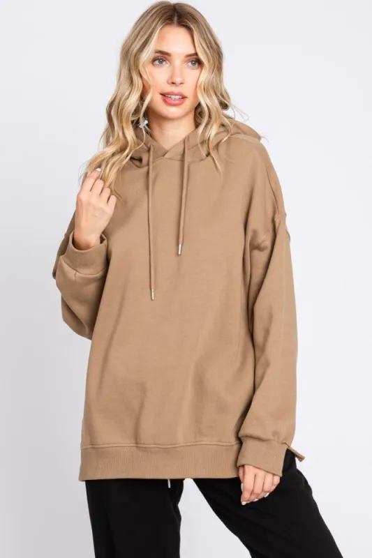 Mocha Drawstring Hoodie sold by Pinkblush