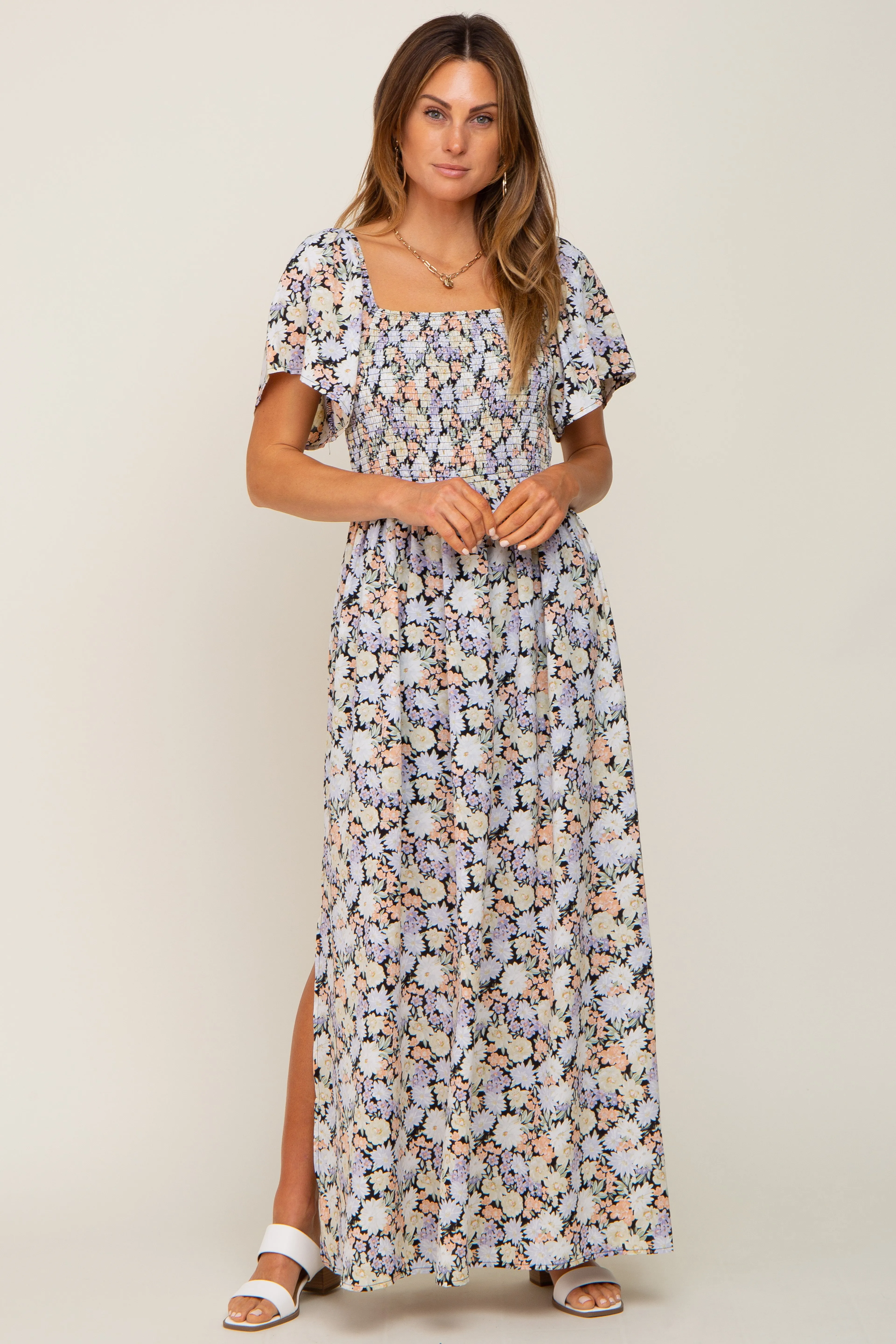 Light Blue Ruffle Trim Tiered Dress sold by Pinkblush