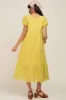Lime Eyelet Button Front Tiered Scalloped Hem Midi Dress sold by Pinkblush