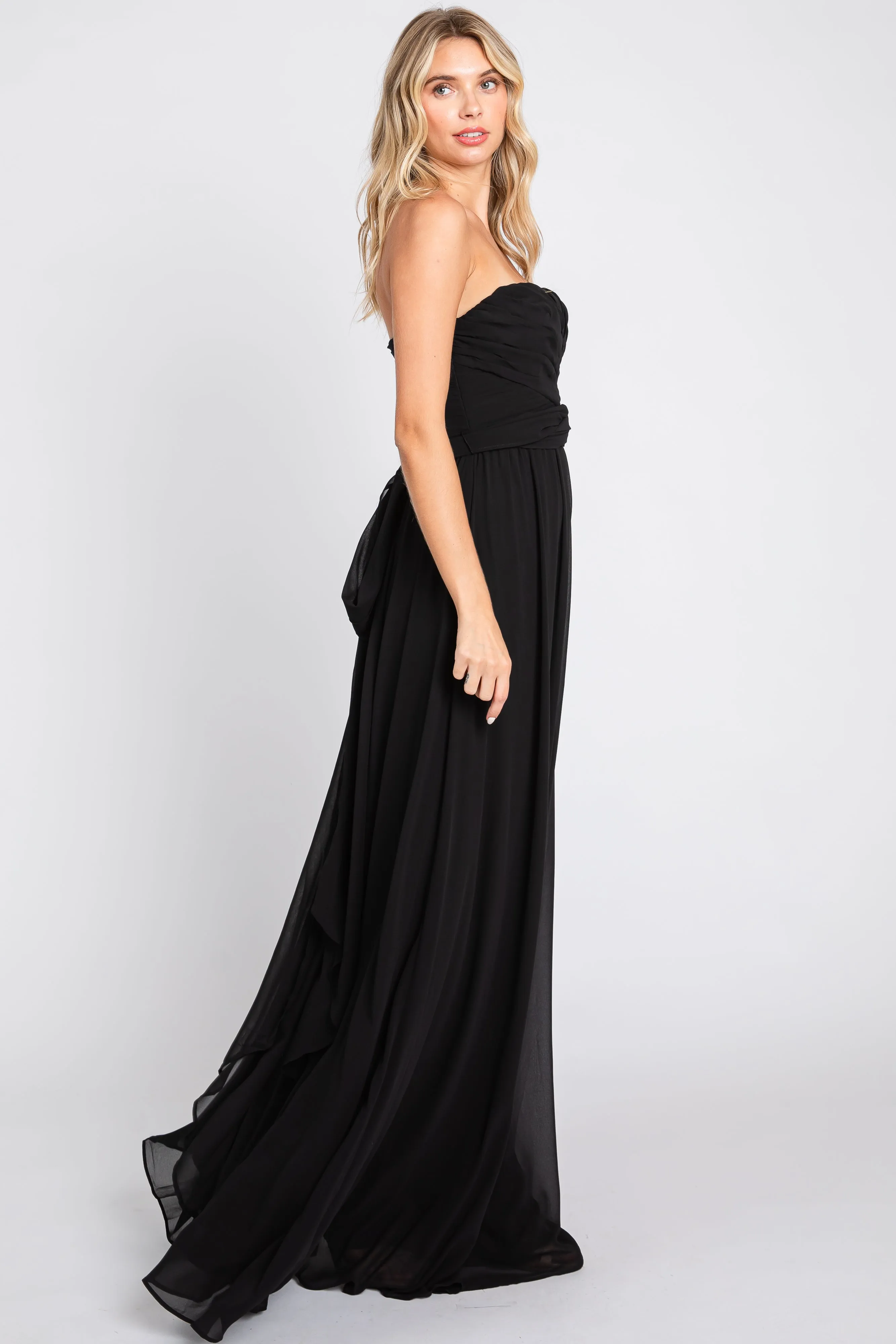 Black Sweetheart Convertible Chiffon Gown sold by Pinkblush product image thumbnail 2