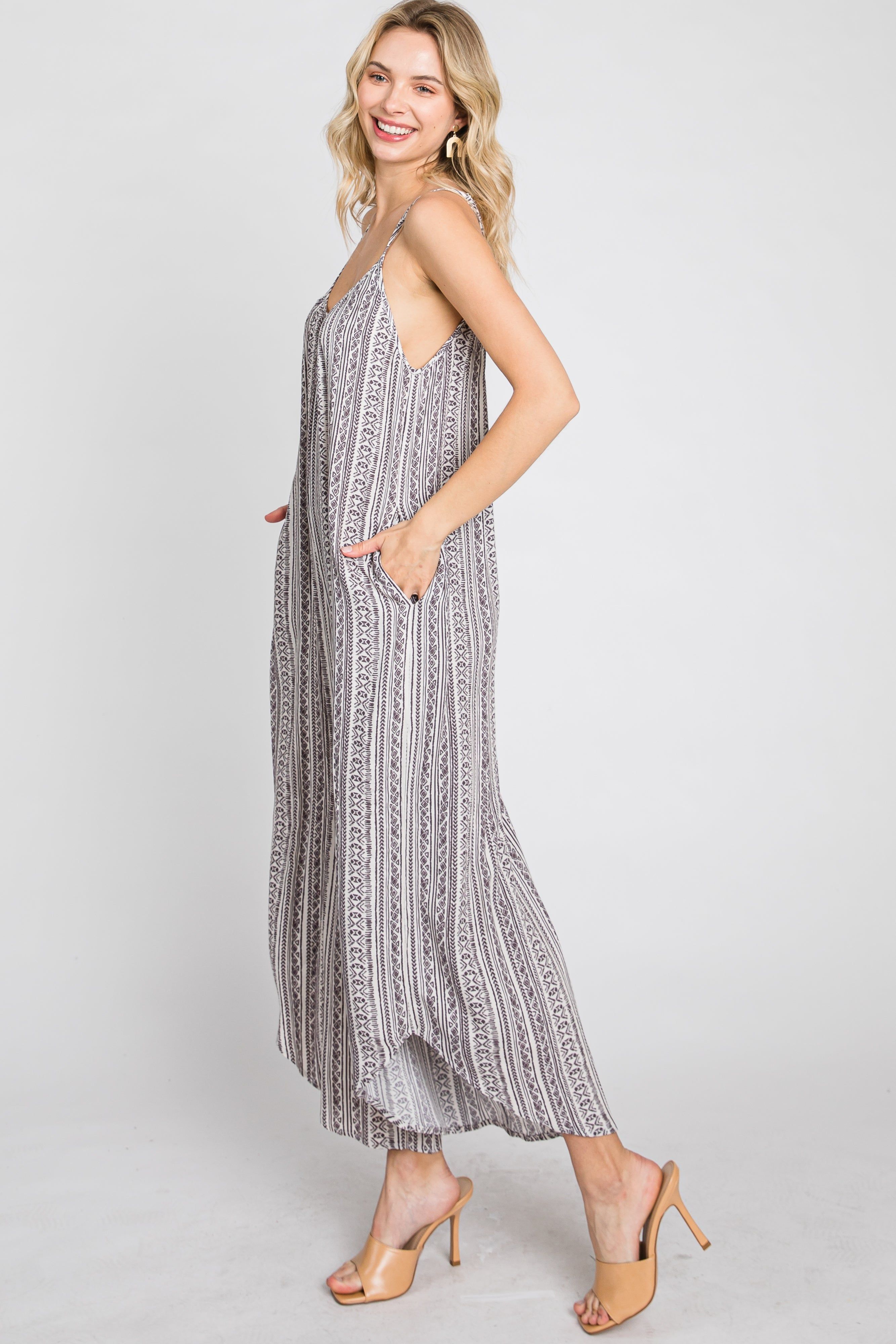 Brown Printed Asymmetrical Jumpsuit sold by Pinkblush product image thumbnail 4