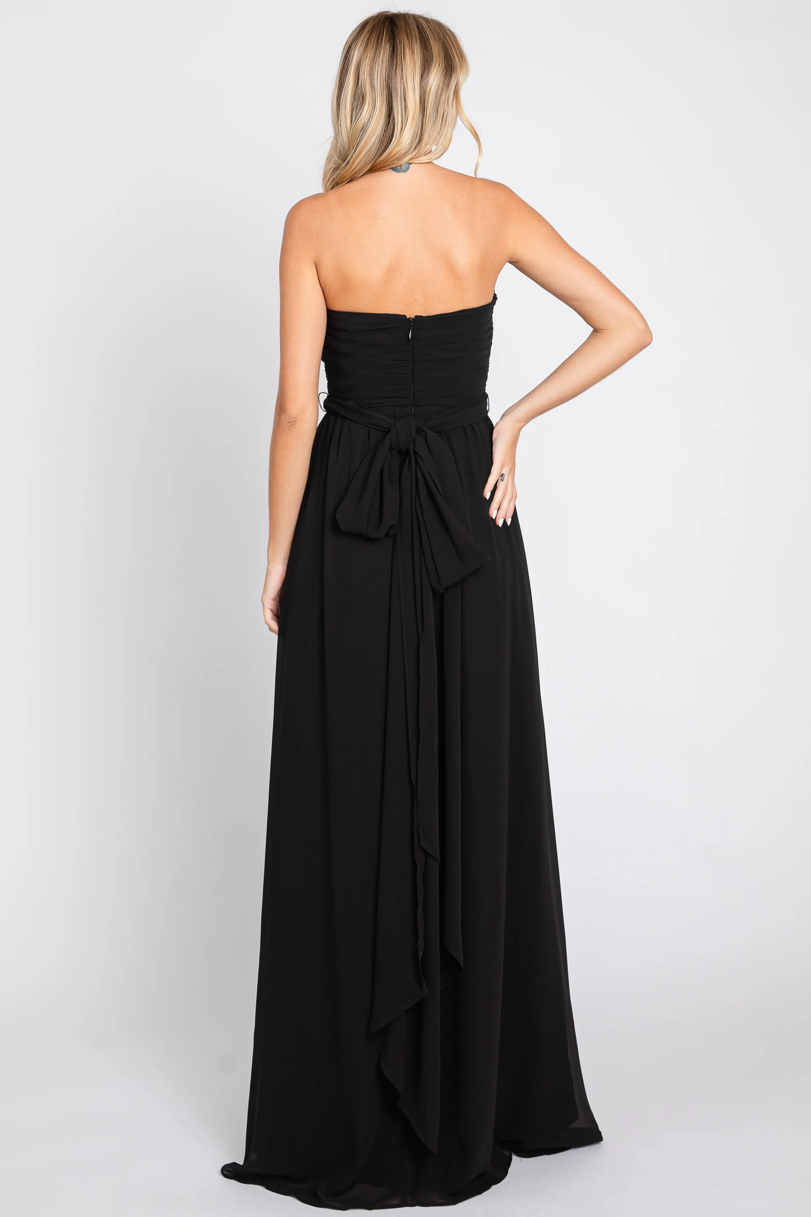 Black Sweetheart Convertible Chiffon Gown sold by Pinkblush product image thumbnail 3