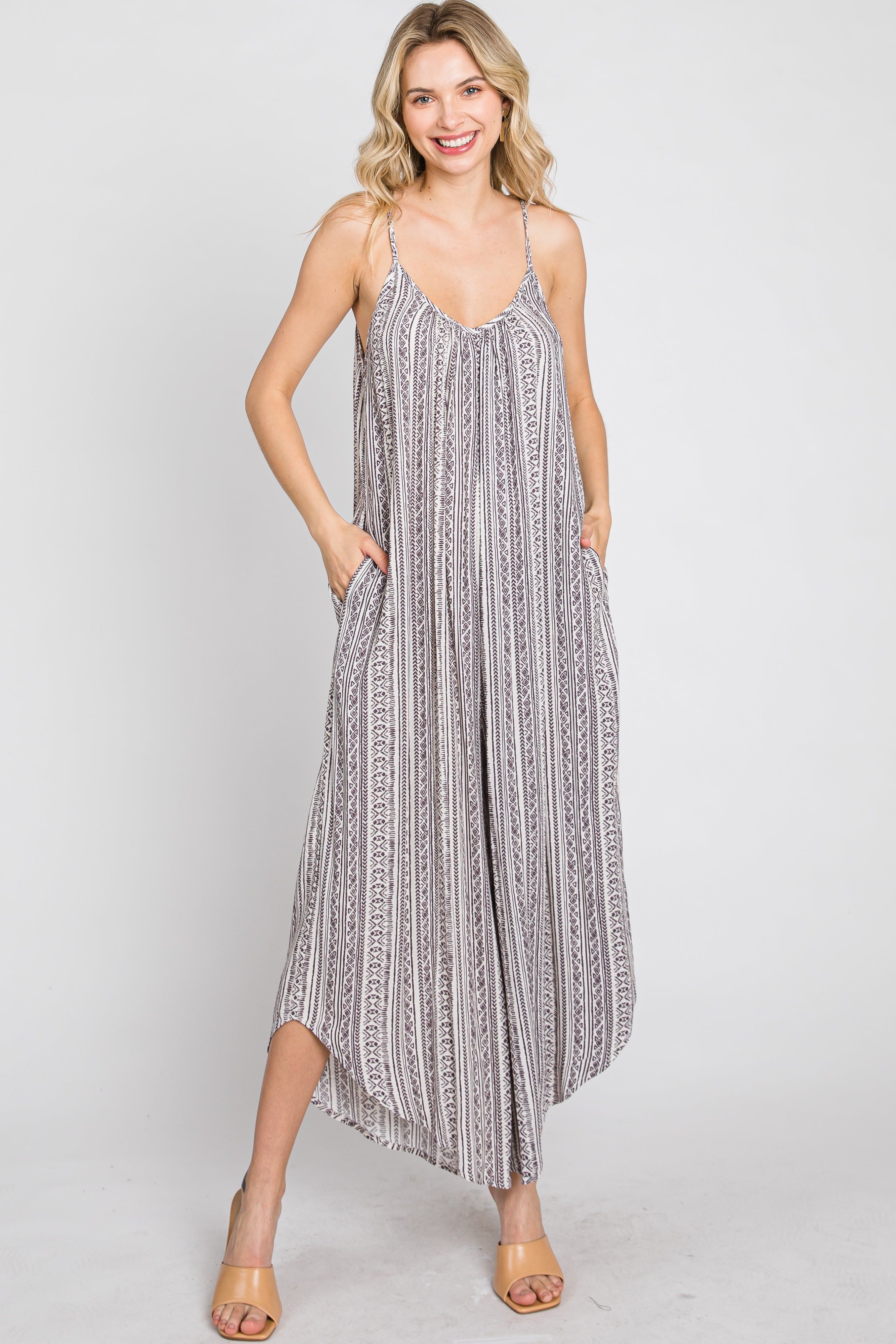 Brown Printed Asymmetrical Jumpsuit sold by Pinkblush product image thumbnail 2