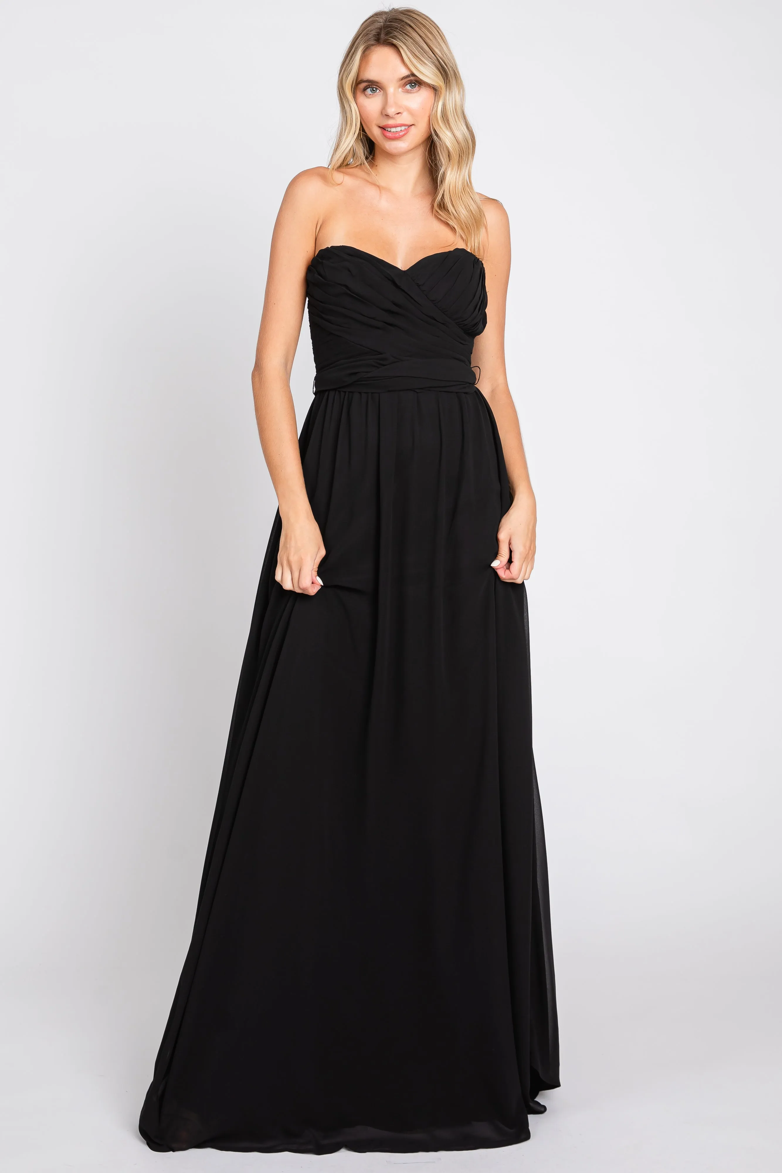 Black Sweetheart Convertible Chiffon Gown sold by Pinkblush