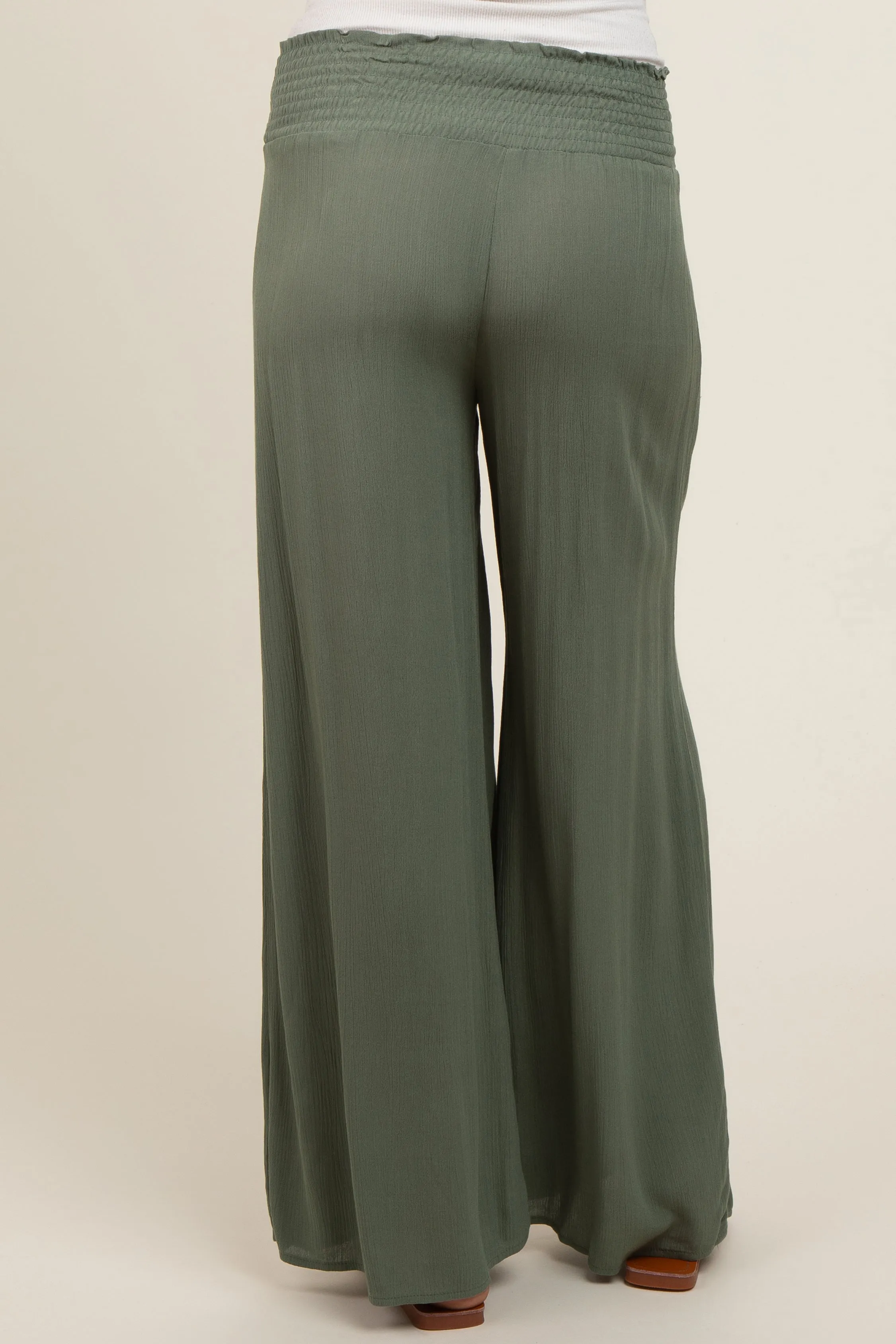 Olive Wide Smock Waist Maternity Pants sold by Pinkblush product image thumbnail 5