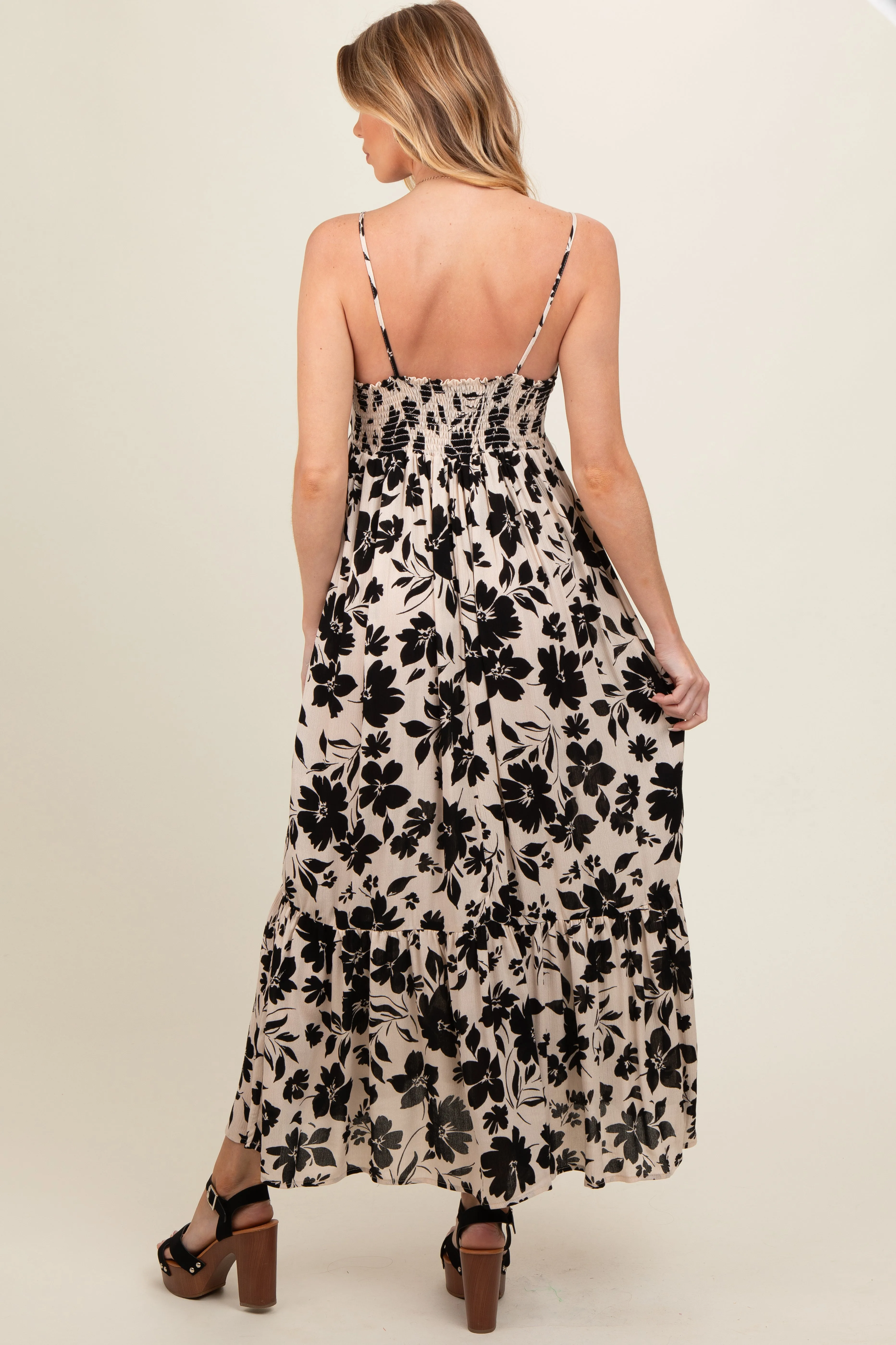 Black Floral Maternity Maxi Dress sold by Pinkblush product image thumbnail 3