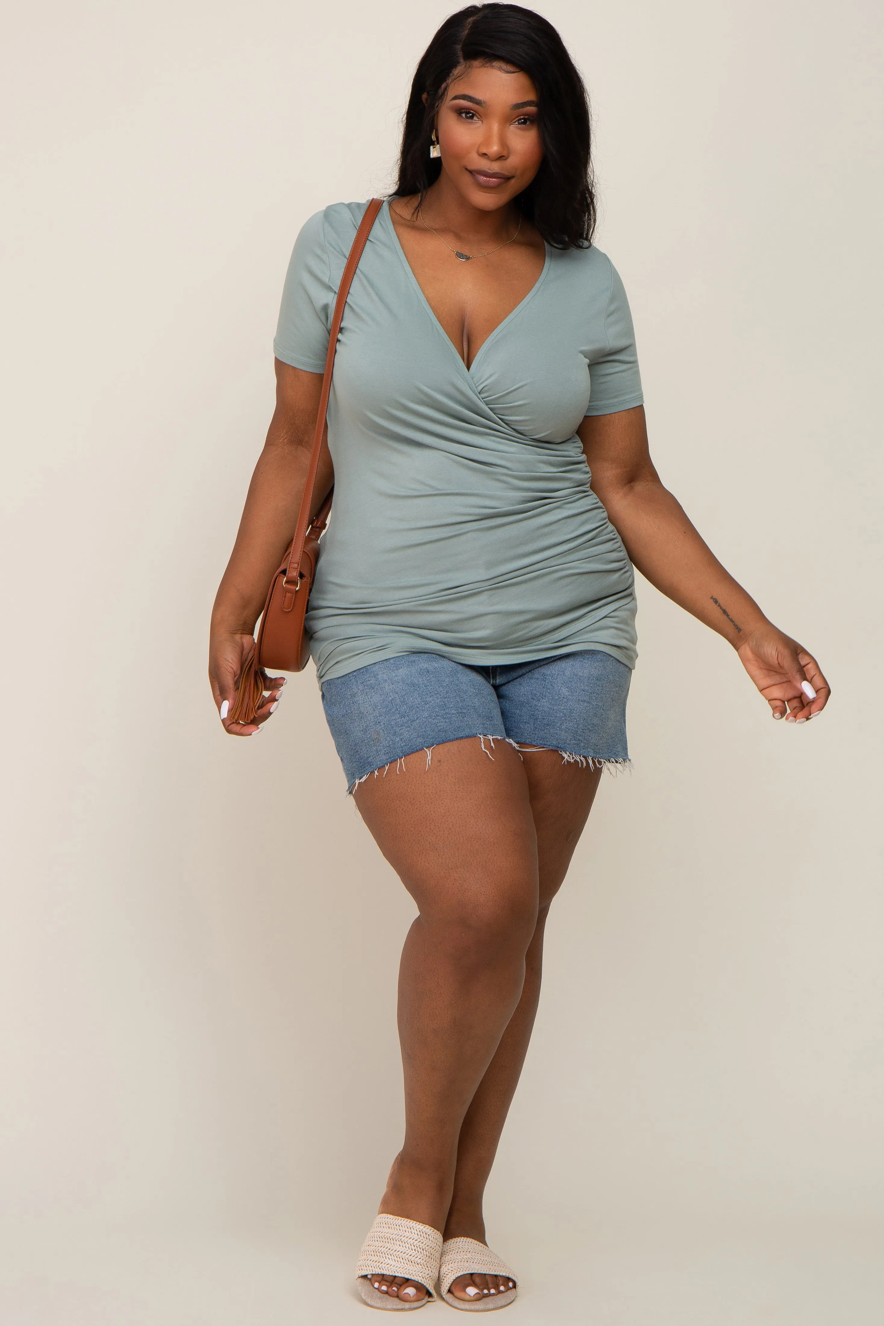 Mint Wrap Front Plus Nursing Top sold by Pinkblush product image thumbnail 5