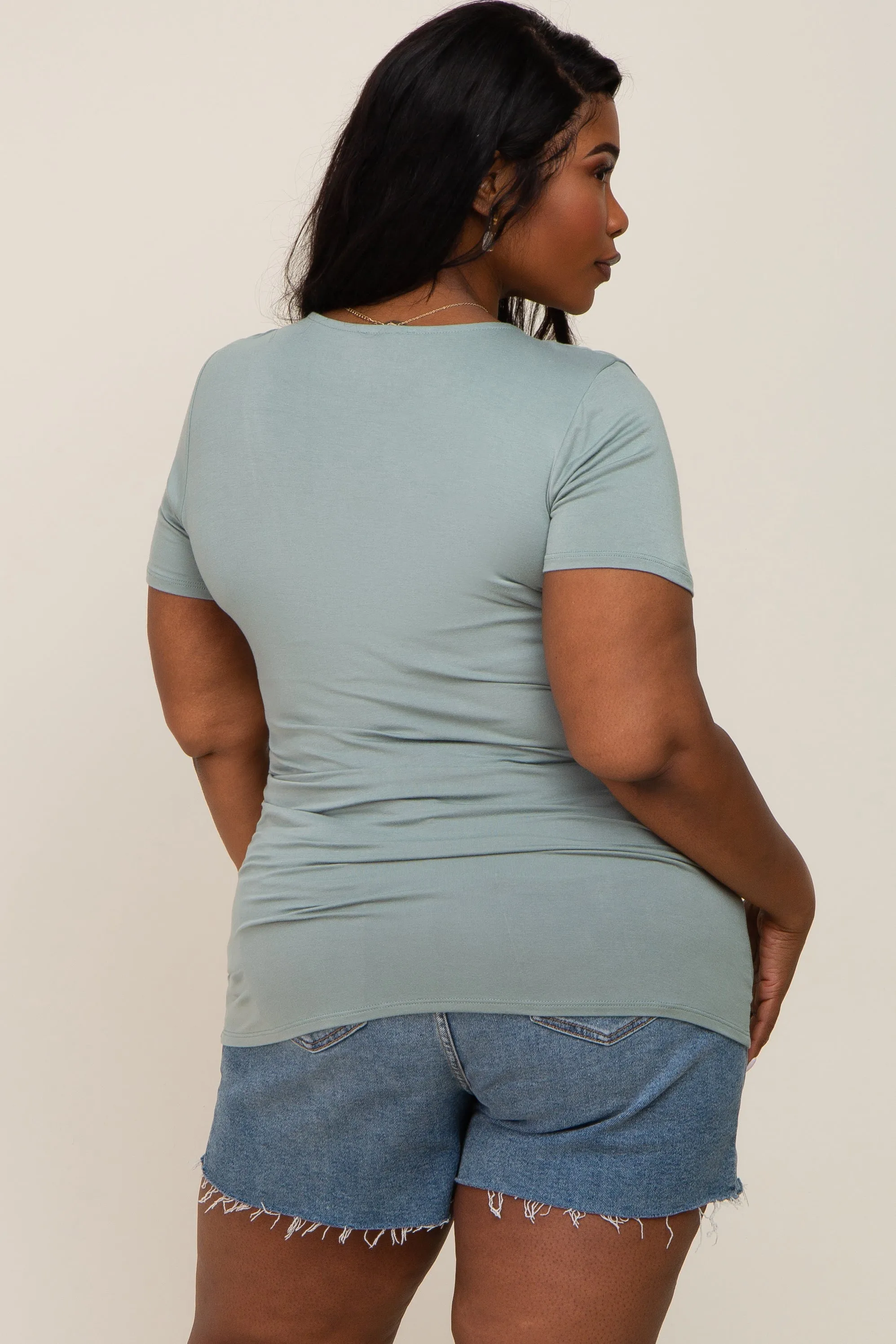 Mint Wrap Front Plus Nursing Top sold by Pinkblush product image thumbnail 2