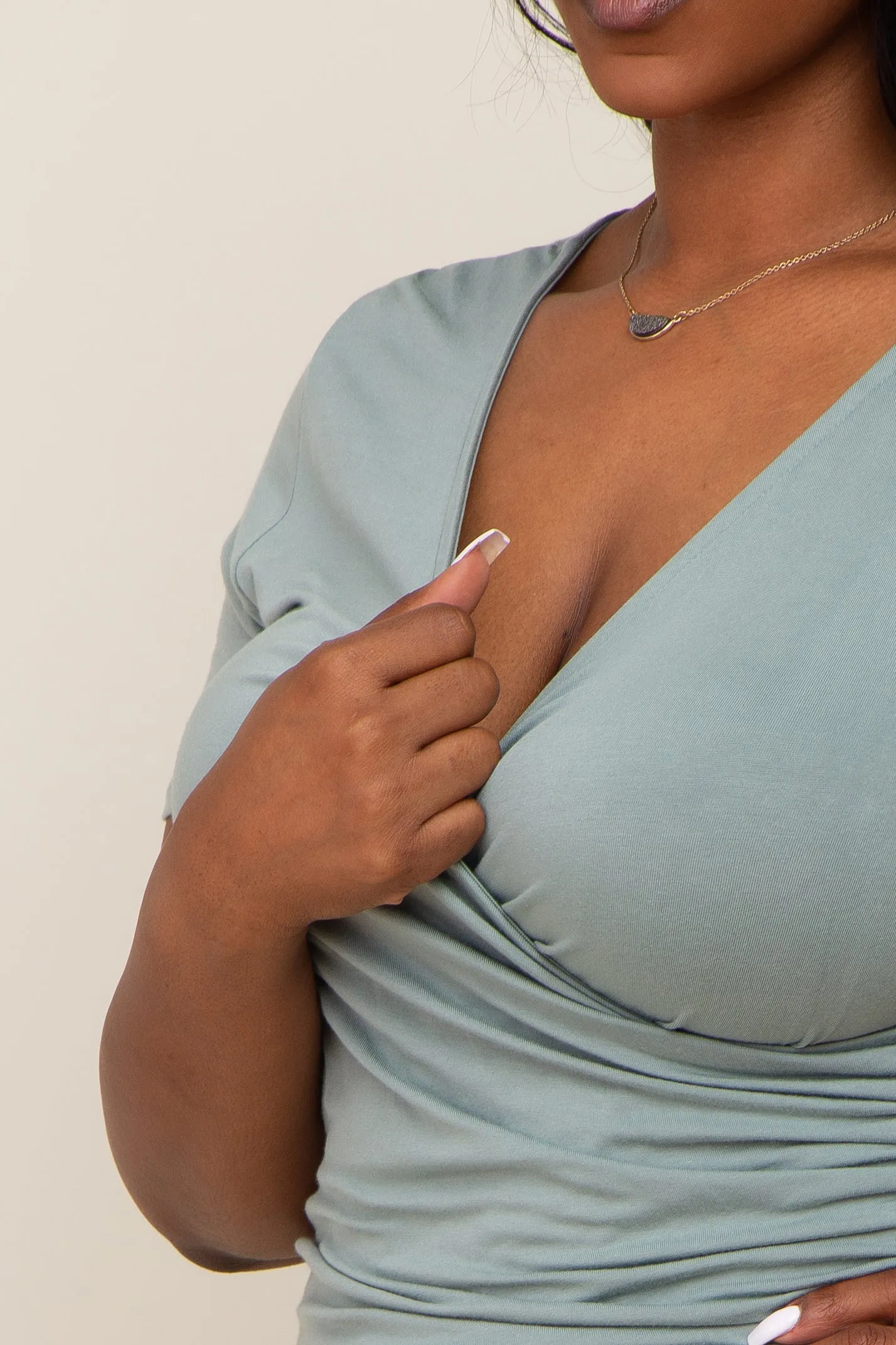 Mint Wrap Front Plus Nursing Top sold by Pinkblush product image thumbnail 3