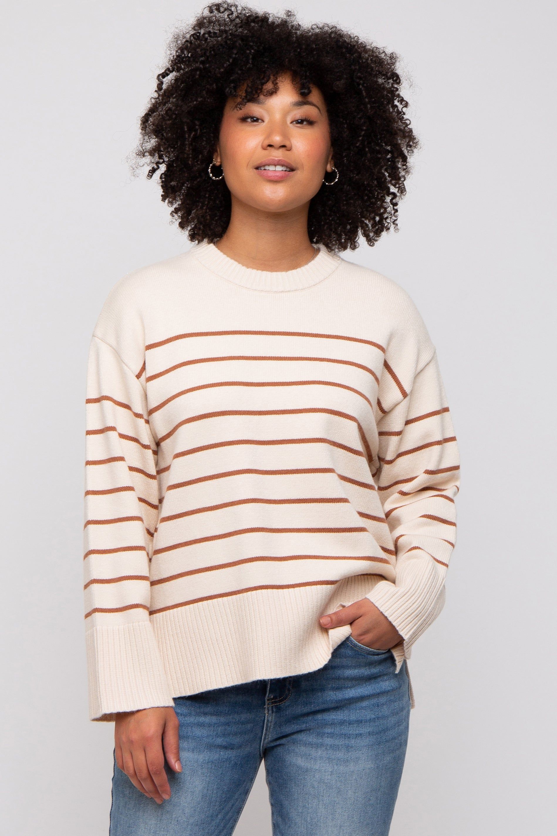 Ivory Striped Sweater sold by Pinkblush product image thumbnail 2