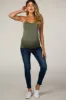 Light Olive Fitted Maternity Cami sold by Pinkblush