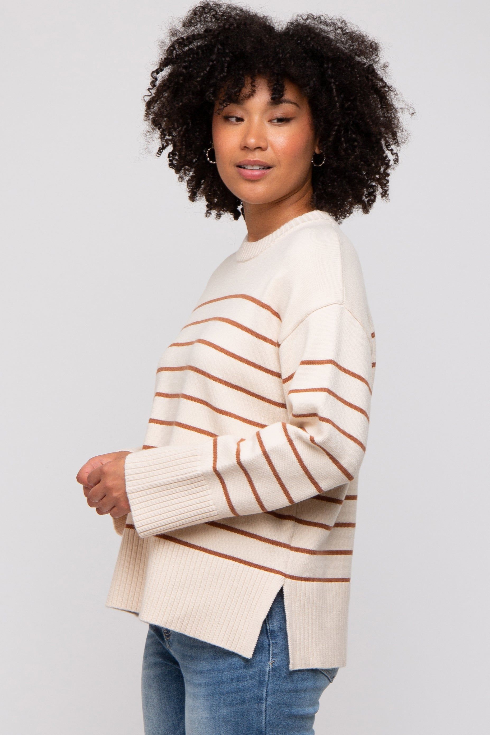 Ivory Striped Sweater sold by Pinkblush product image thumbnail 3