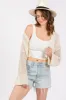 Ivory Open Knit Cropped Maternity Cardigan sold by Pinkblush