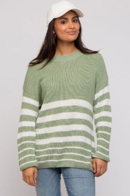 Green Striped Sweater sold by Pinkblush