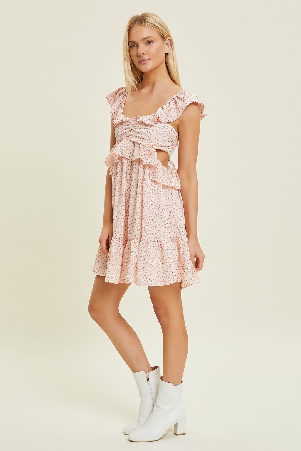 Ivory Multi Mini Ruffle Dress sold by Pinkblush product image thumbnail 2