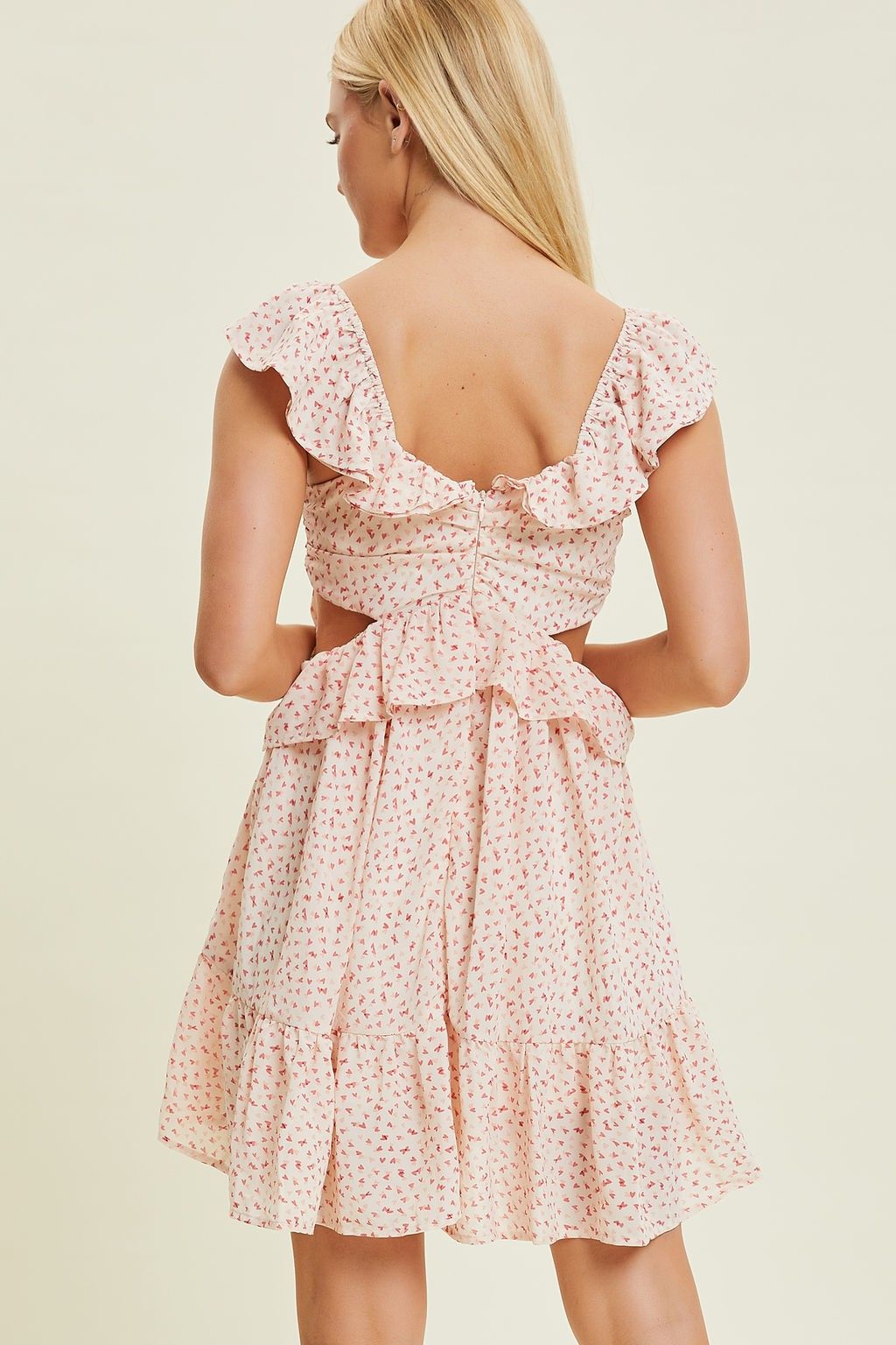 Ivory Multi Mini Ruffle Dress sold by Pinkblush product image thumbnail 3