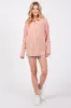 Mauve Striped Fringe Button Down Shirt sold by Pinkblush