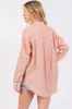 Mauve Striped Fringe Button Down Shirt sold by Pinkblush