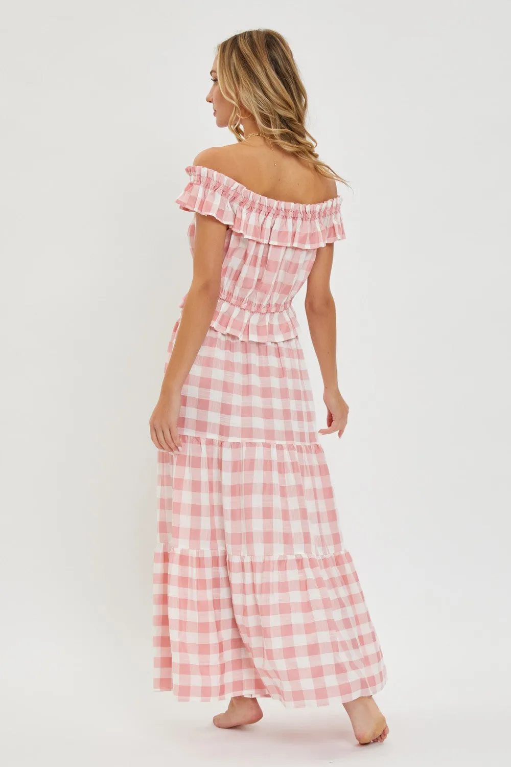 Pink Gingham Maxi Skirt sold by Pinkblush product image thumbnail 3