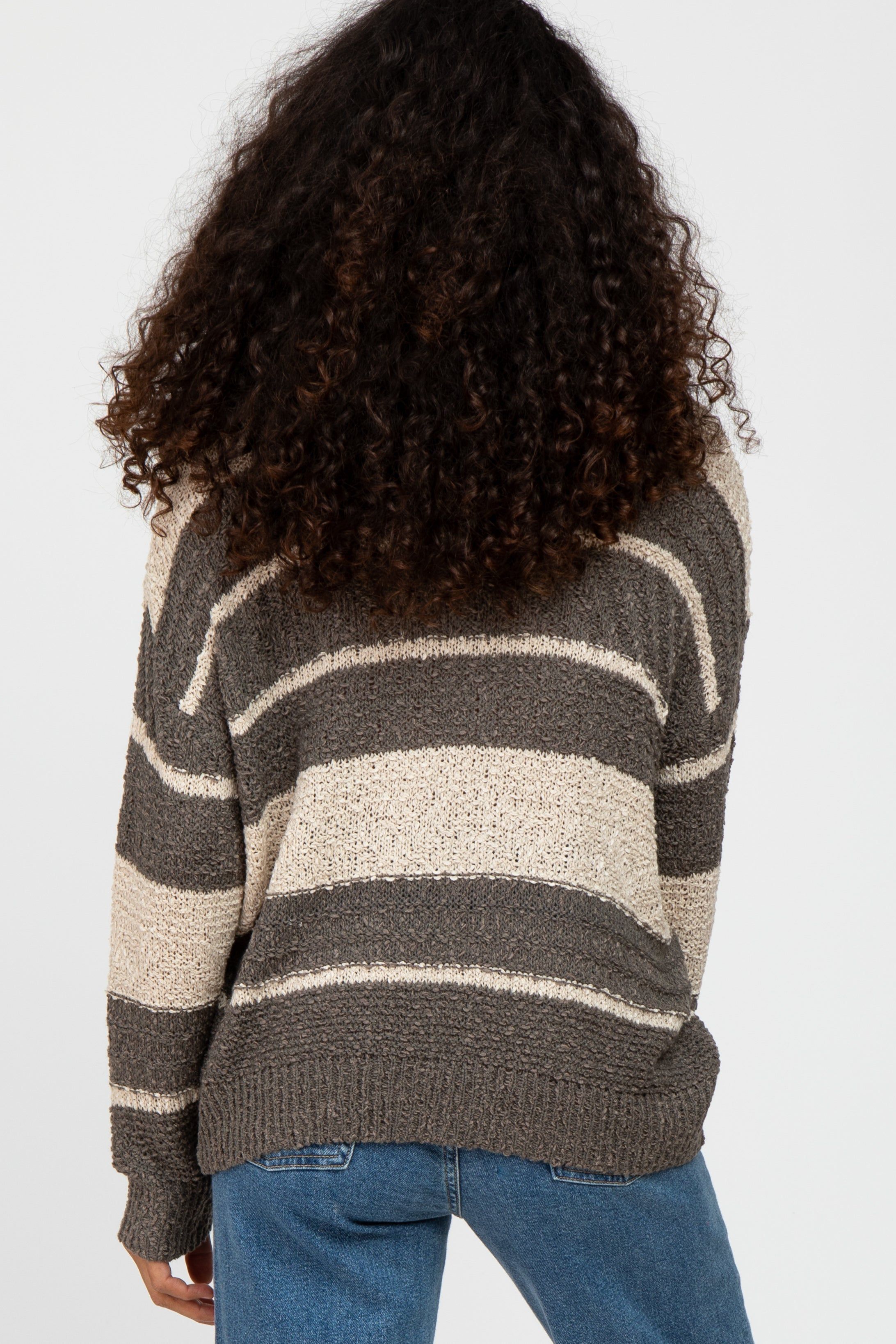 Olive Colorblock Striped Knit Top sold by Pinkblush product image thumbnail 4