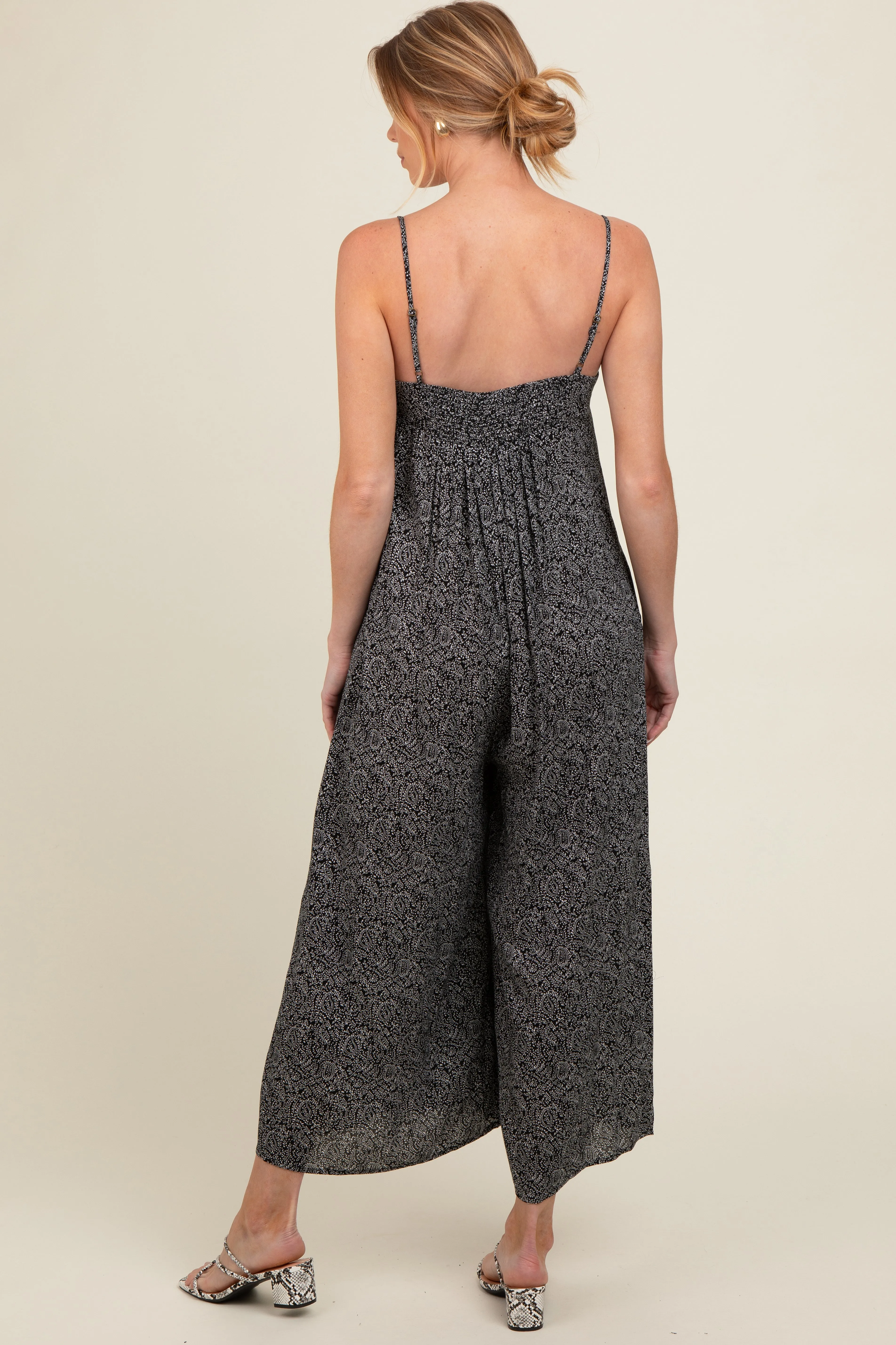 Black Paisley Print Maternity Jumpsuit sold by Pinkblush product image thumbnail 4