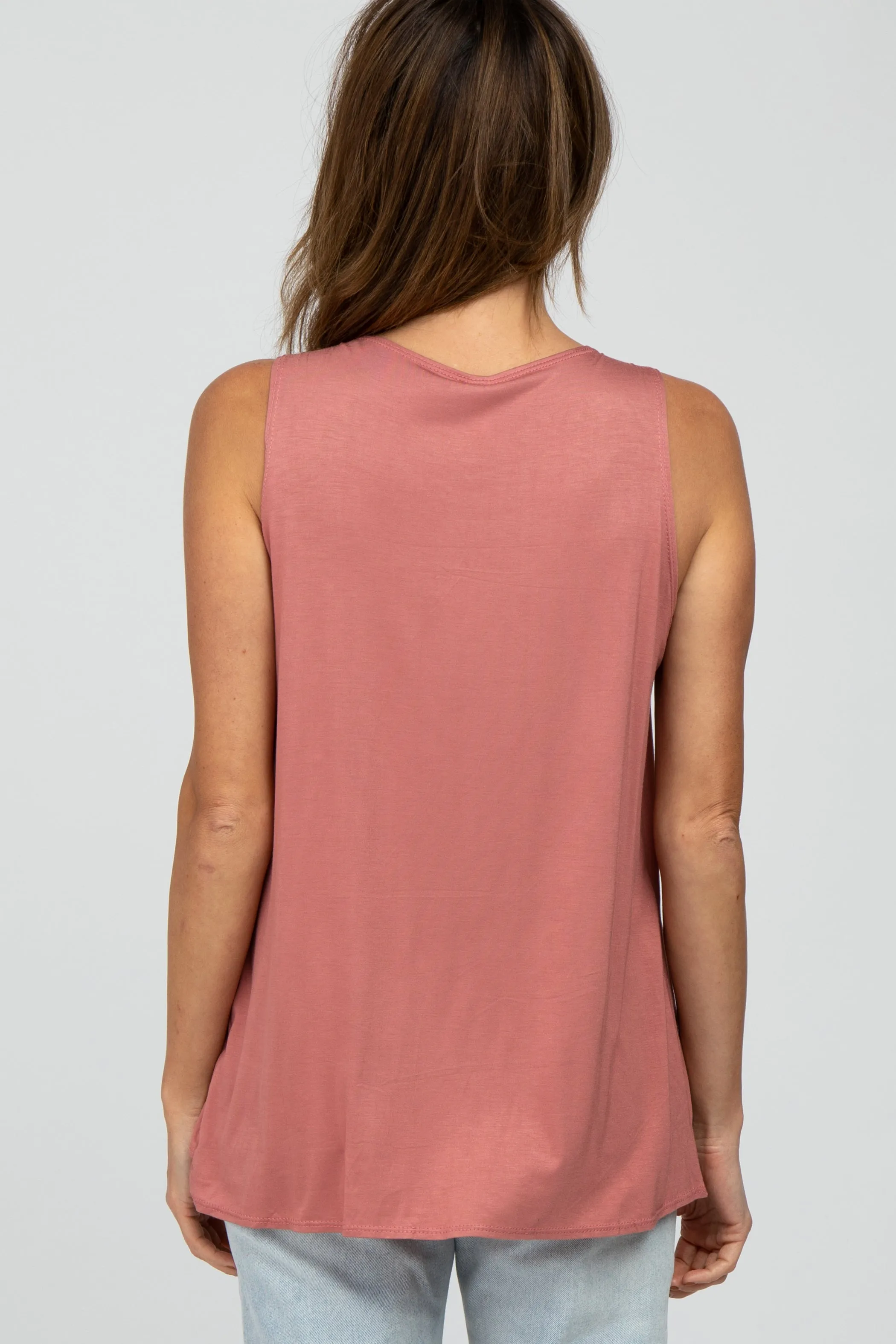 Salmon Solid Sleeveless Nursing Top sold by Pinkblush product image thumbnail 4