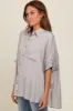 Grey Satin Oversized Shirt sold by Pinkblush
