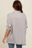 Grey Satin Oversized Shirt sold by Pinkblush