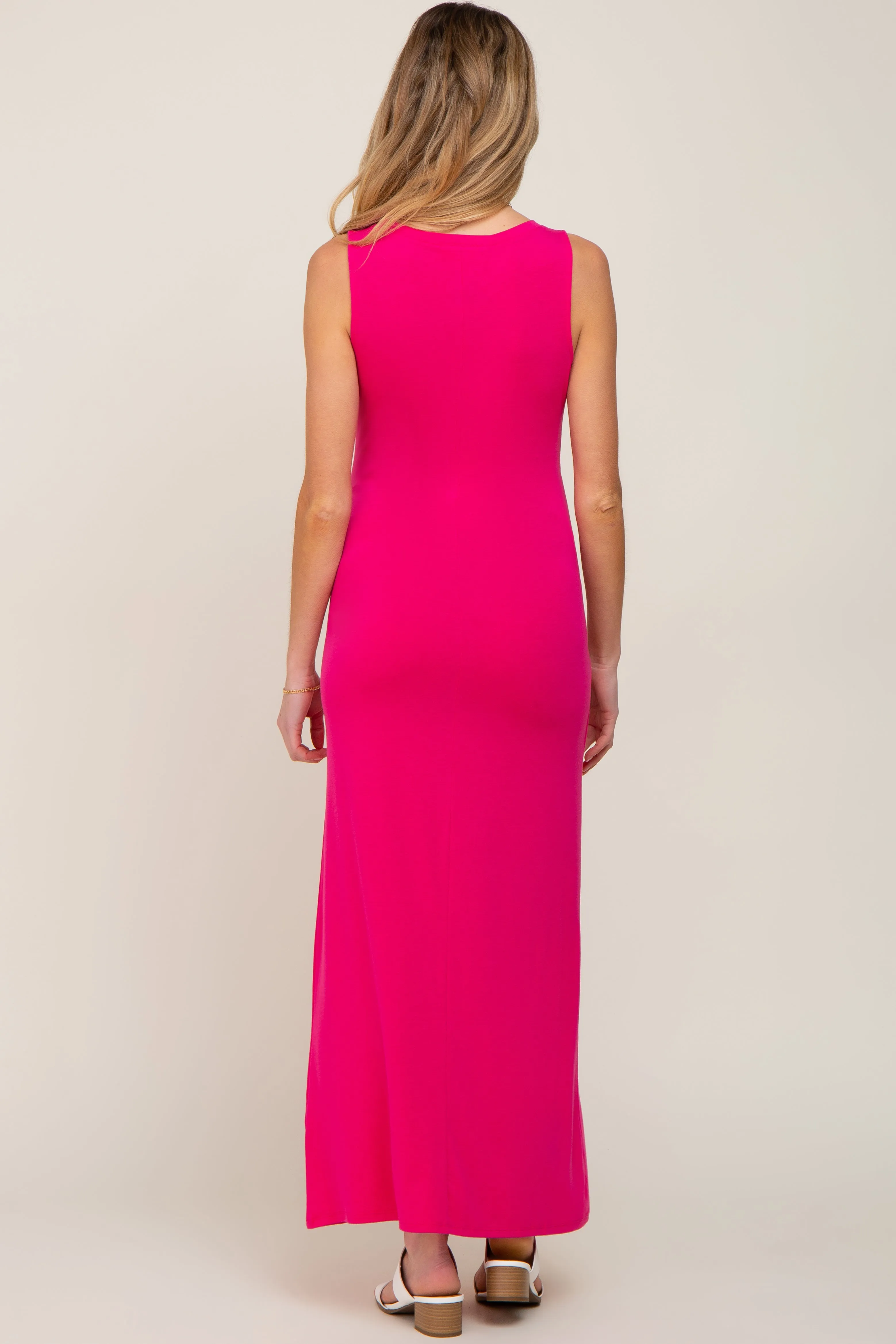 Fuchsia Sleeveless Maternity Maxi Dress sold by Pinkblush product image thumbnail 3