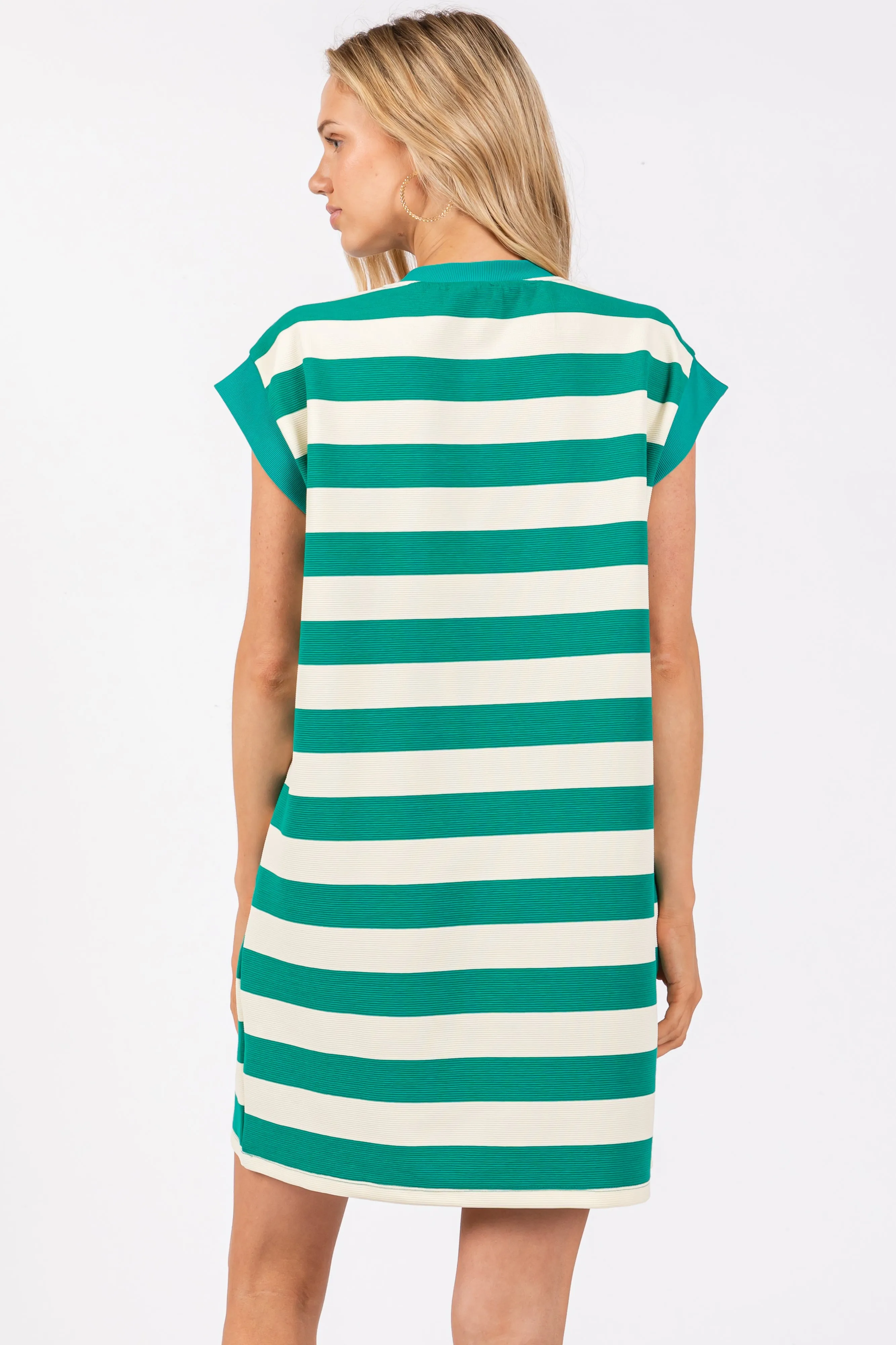 Green Wide Stripe Mini Dress sold by Pinkblush product image thumbnail 4